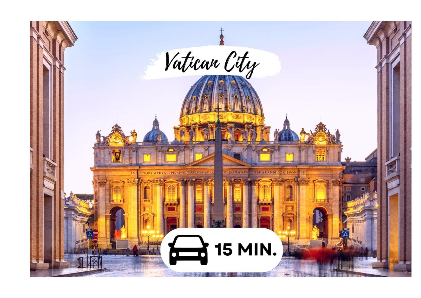 15 Min From The Vatican Wi-Fi And Garden Bagian luar foto